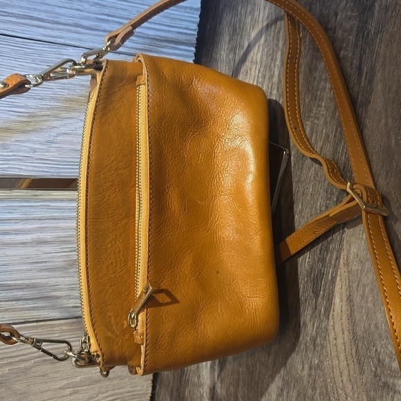 DIVINA FIRENZE ITALIAN Orange LEATHER CROSSBODY SHOULDER HANDBAG - Picture 5 of 15